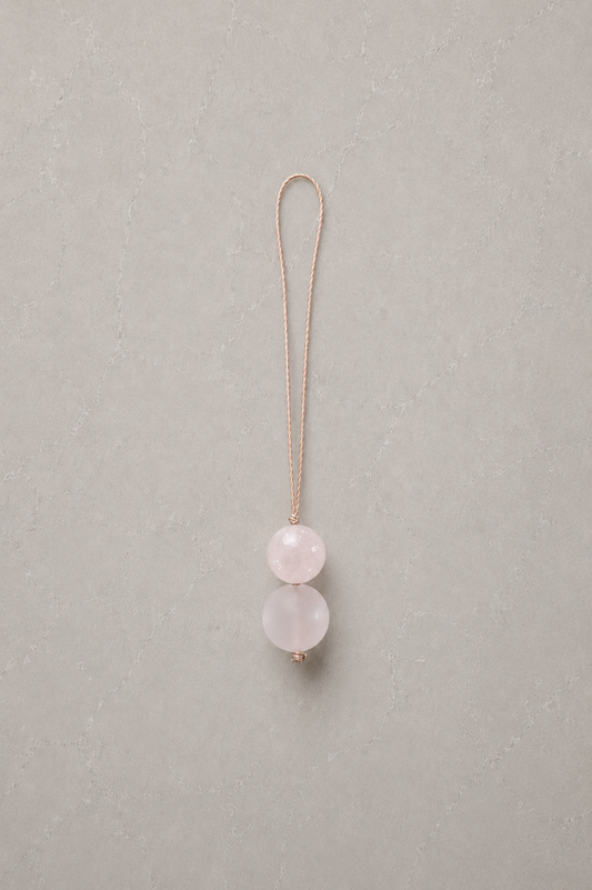Double Rose Quartz Mini Charm